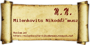 Milenkovits Nikodémusz névjegykártya